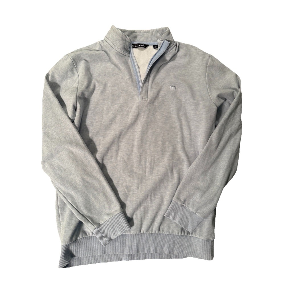 Travis Matthew Light Blue 1/4 zip sweatshirt pullover size L